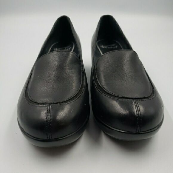 Dansko Debra Black Nappa Leather Wedge Slip On Comfort Loafer Memory Foam Sz 38 - Picture 9 of 16